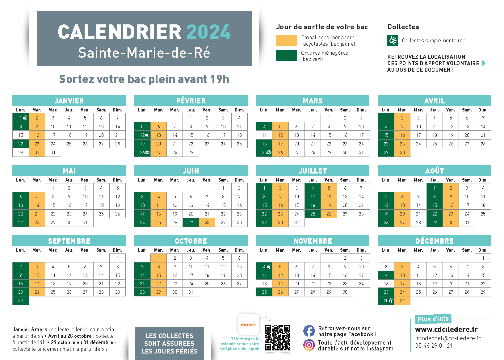 Calendrier Particuliers Sainte Marie De R Cdc Le De R